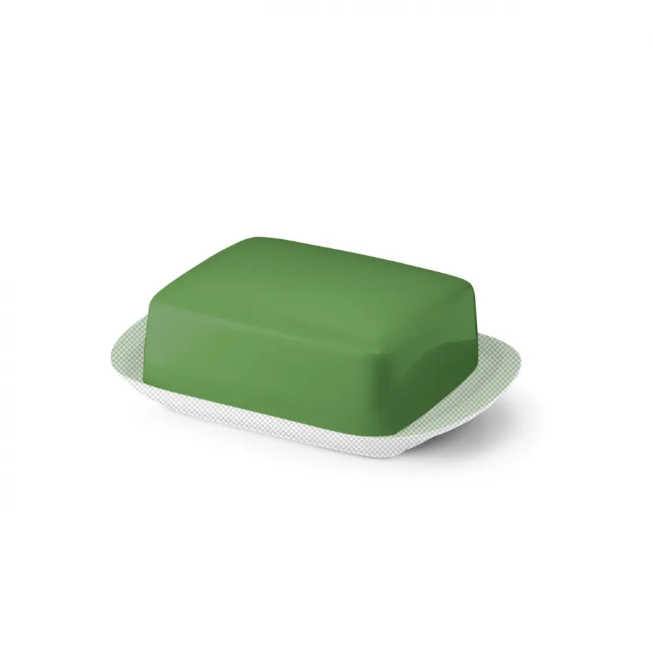 Solid Color Flat Of Butter Dish Apple Green