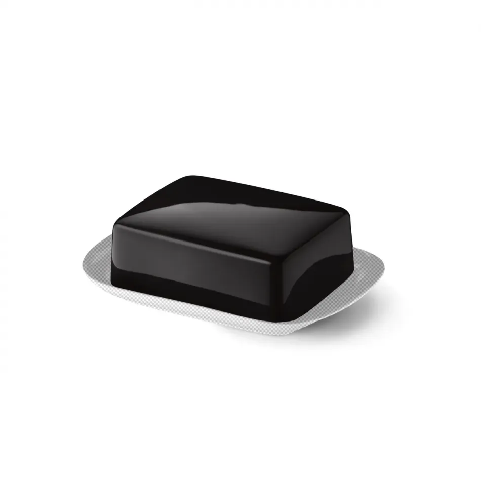 Solid Color Flat Of Butter Dish Black