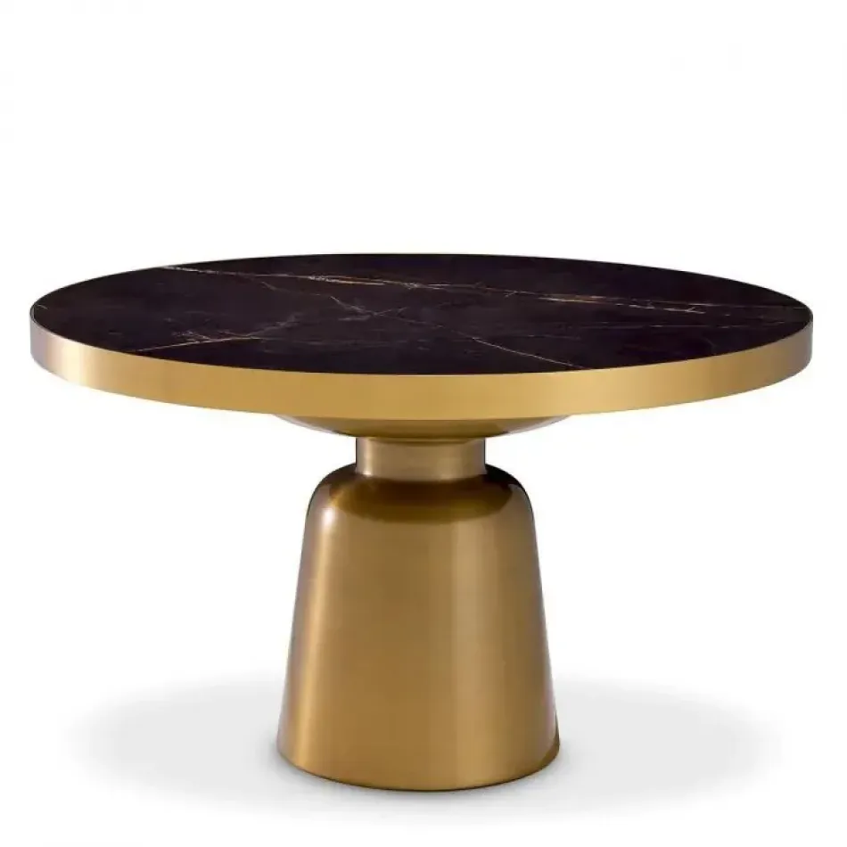 Coffee Table Soren Brushed Brass Black Top