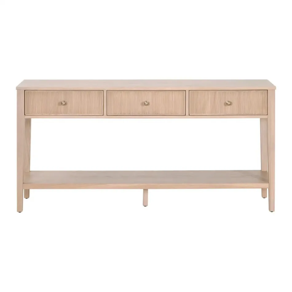 Highland 3-Drawer Console Table - Natural Oak