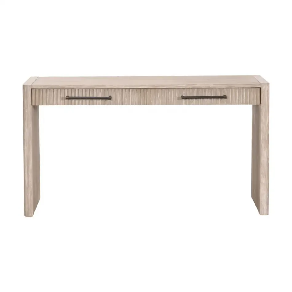 Halloway Natural Gray Acacia 2-Drawer Console Table
