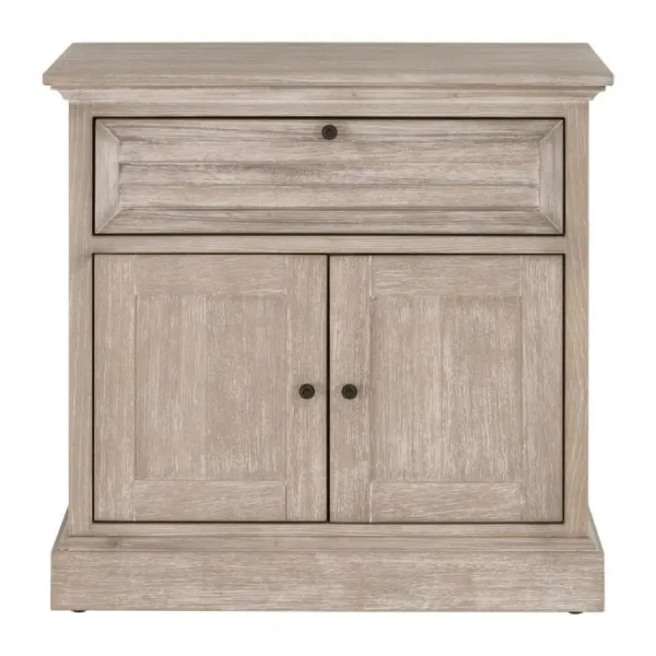 Eden 1-Drawer 2-Door Nightstand Natural Gray Acacia