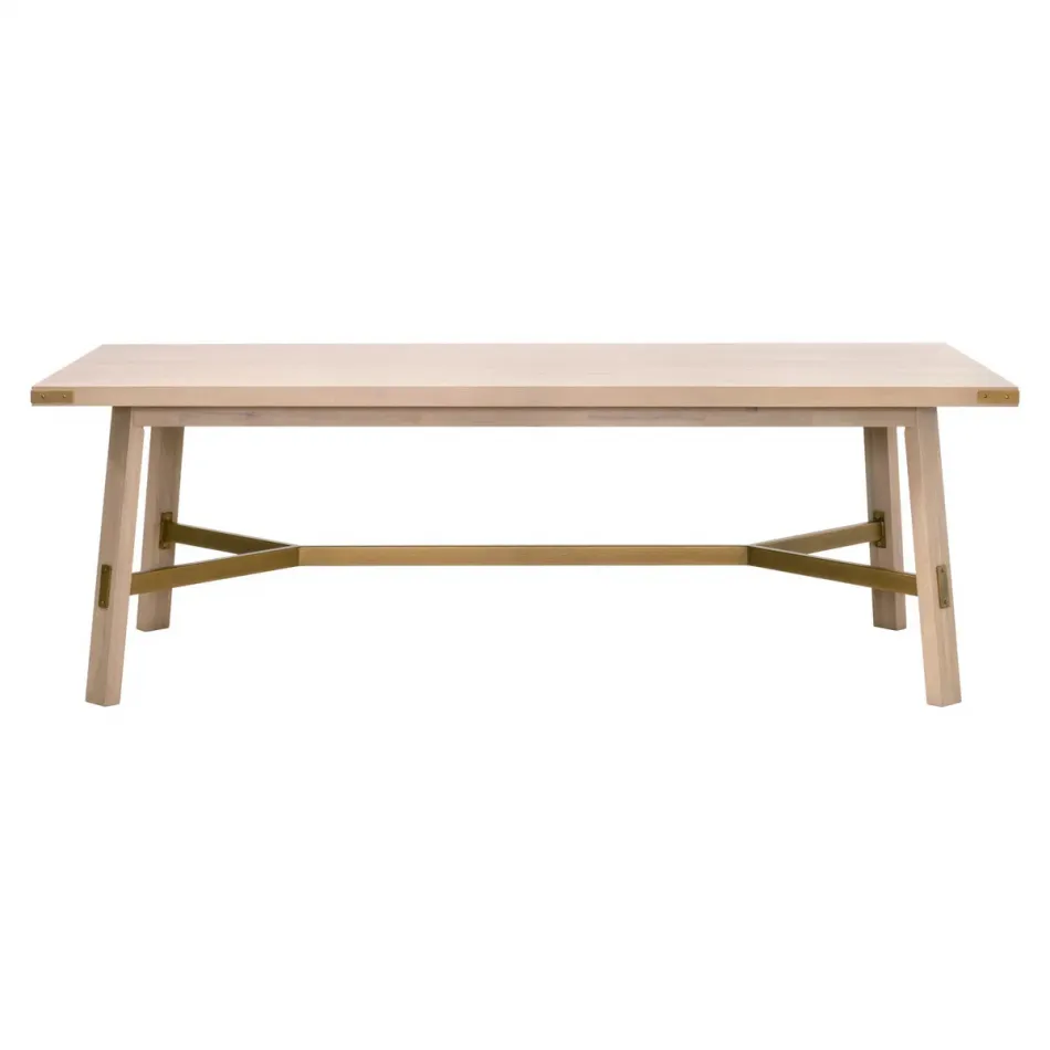 Klein Dining Table Light Honey Oak, Brushed Gold