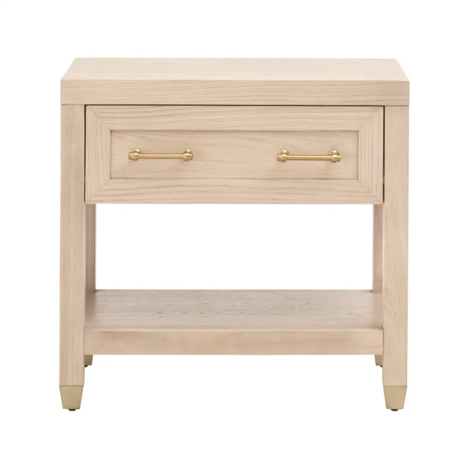 Stella 1-Drawer Nightstand Light Honey Oak