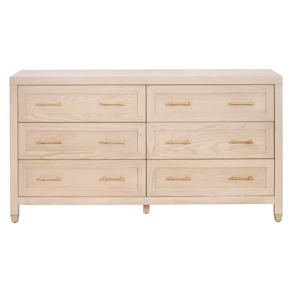 Stella 6-Drawer Double Dresser Light Honey Oak