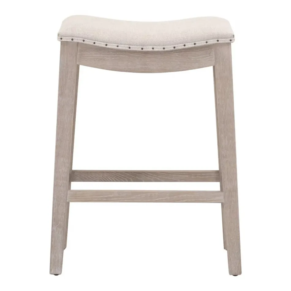 Harper Natural Gray Ash Performance Bisque French Linen Counter Stool