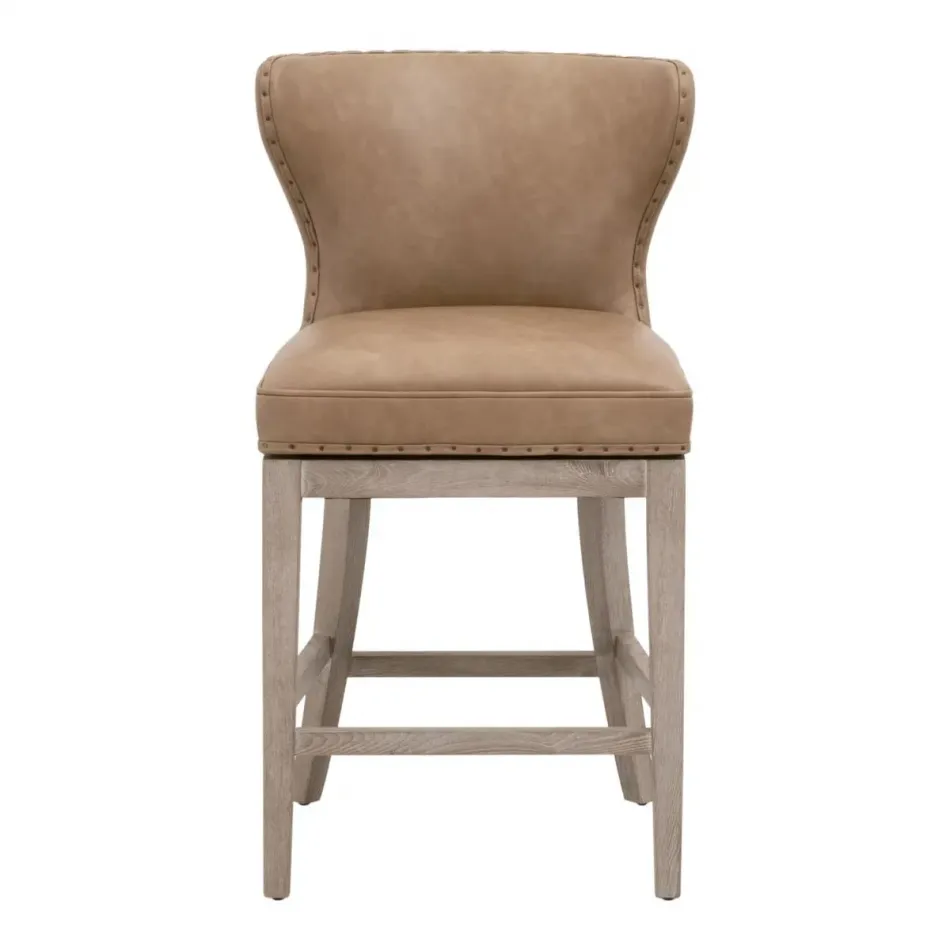 Milton Swivel Counter Stool - Ivanhoe Toast, Natural Gray Ash