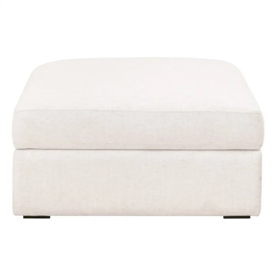 Daley Modular Storage Ottoman Performance Textured Cream Linen, Espresso