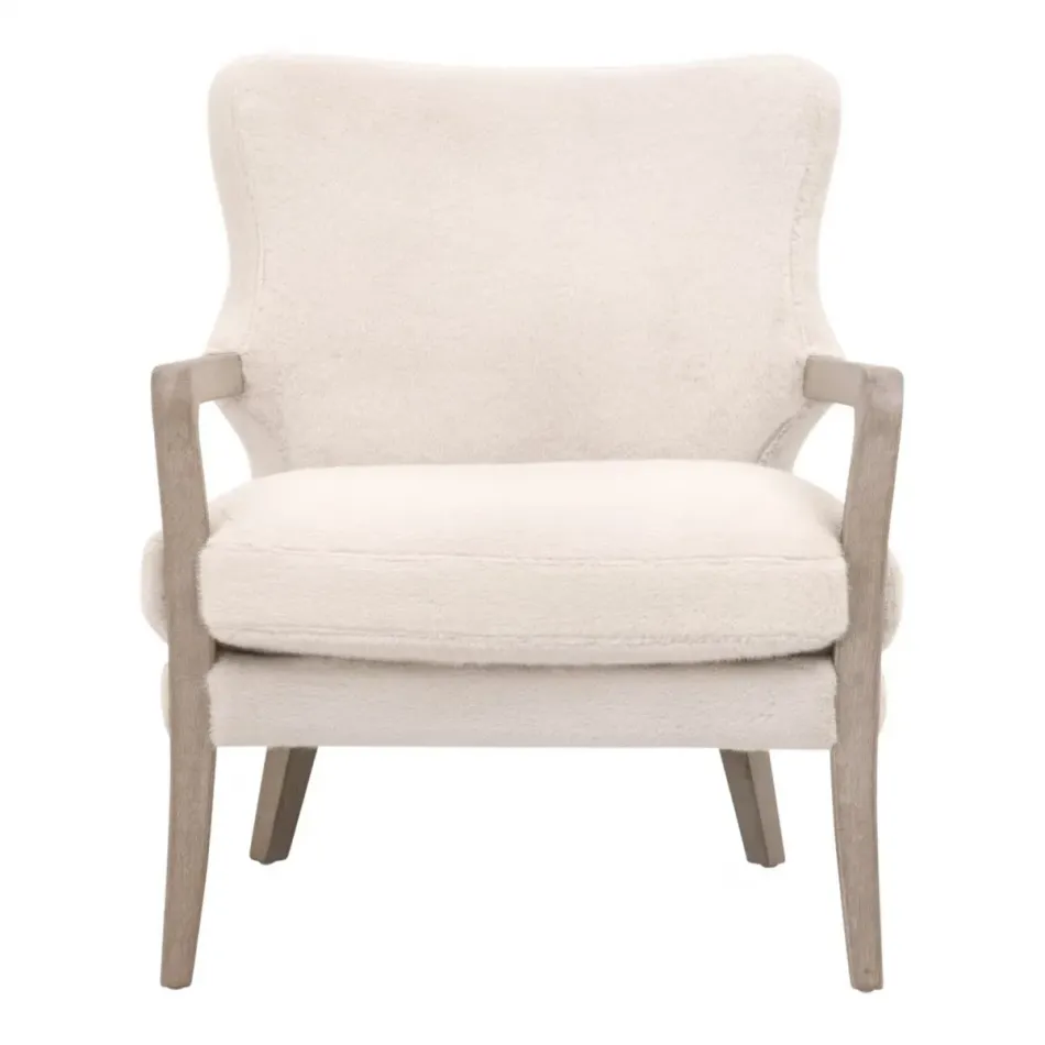 Calvin Varley Cream Natural Gray Oak Club Chair