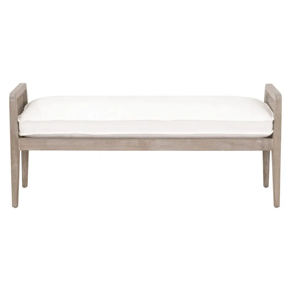 Leone Bench LiveSmart Peyton-Pearl, Natural Gray Oak, Cane