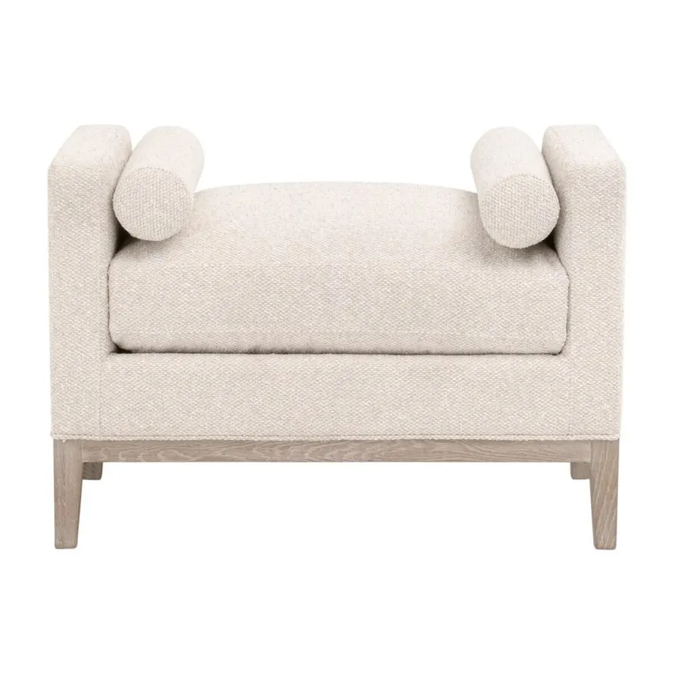 Keaton Natural Gray Oak LiveSmart Gellar-Linen Upholstered Accent Stool