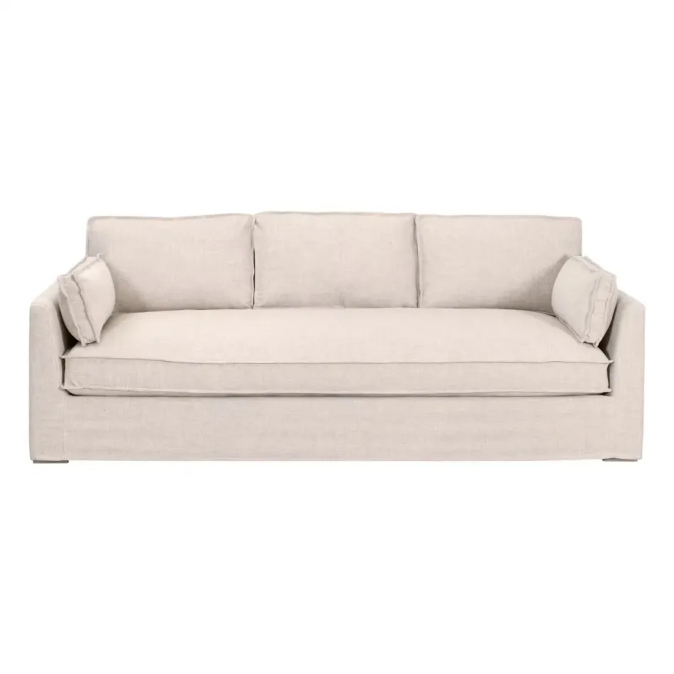 Thea Outdoor 90" Taper Arm Slipcover Sofa - Performance Allerton-Twine