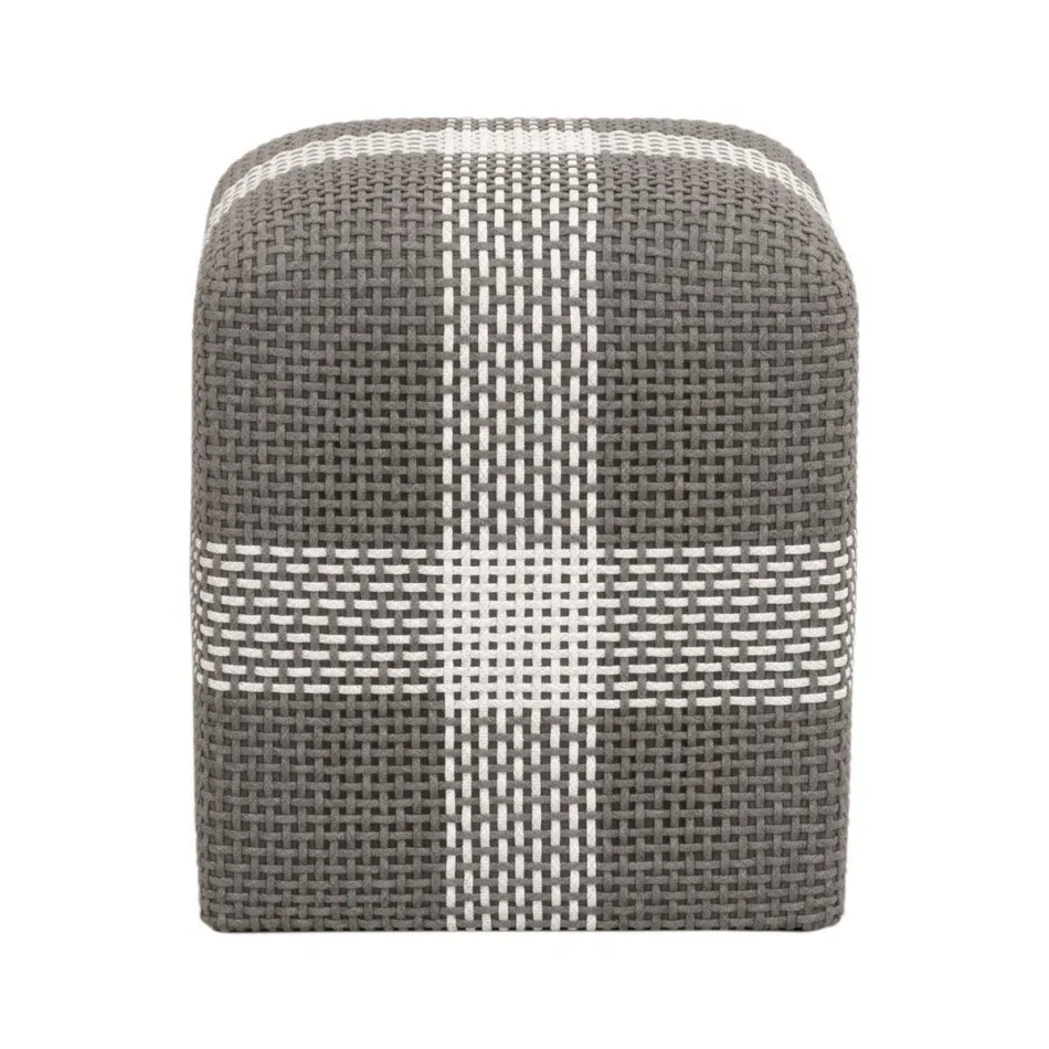 Cross Accent Cube Dove Flat Rope, White Speckle Stripe
