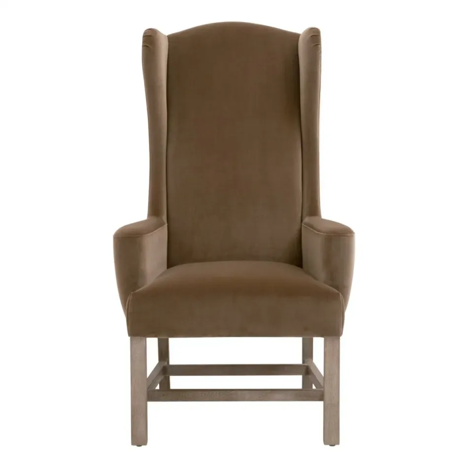 Bennett Arm Chair - Caramel Velvet, Natural Gray Oak