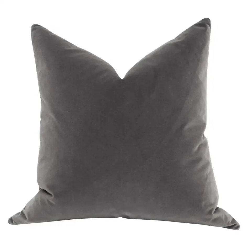 The Basic Dark Dove Velvet Essential Euro Pillow 26" Set of 2