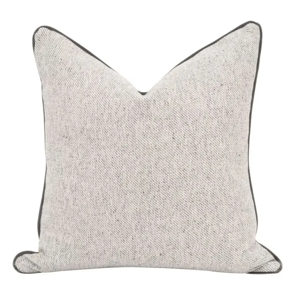 The Not So Basic Howell Natural Dark Dove Velvet Piping Essential Pillow 22" Set of 2