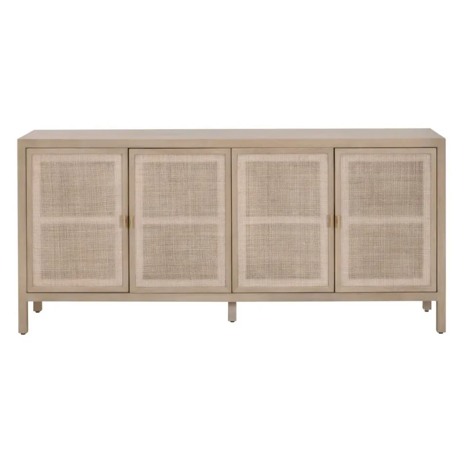 Carina Media Sideboard Smoke Gray Oak, Smoke Gray Cane