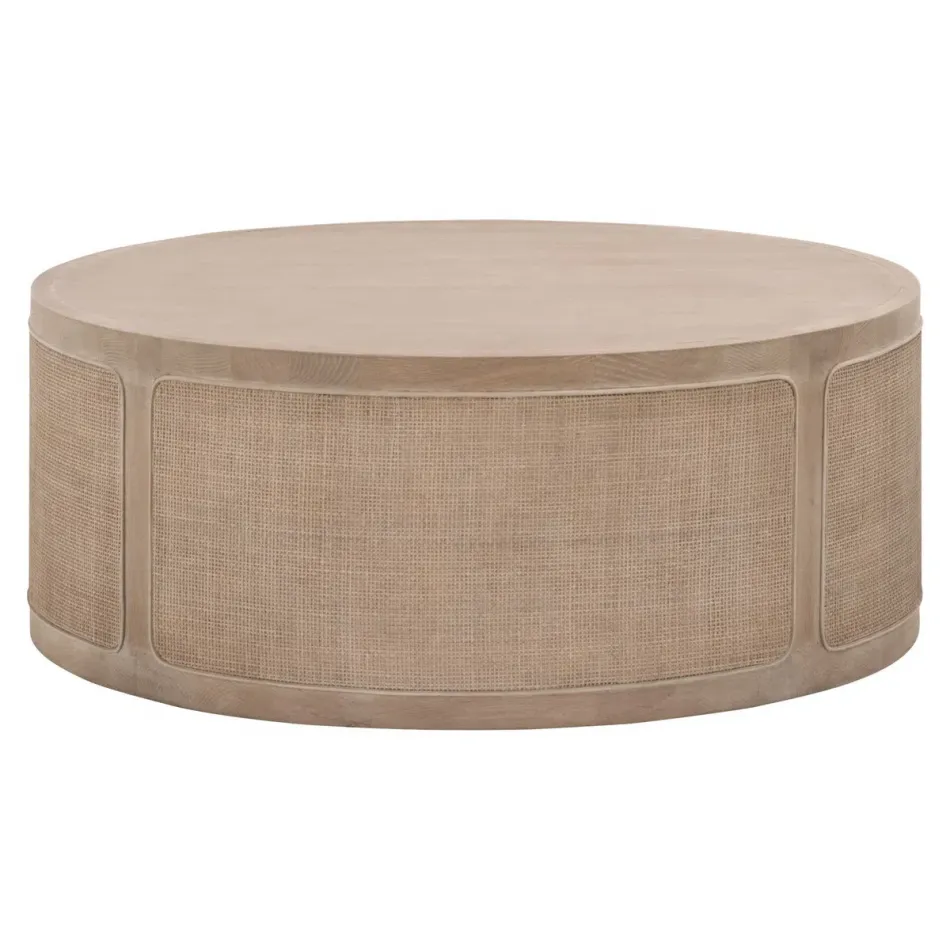 Cane Coffee Table Smoke Gray Oak, Smoke Gray Cane