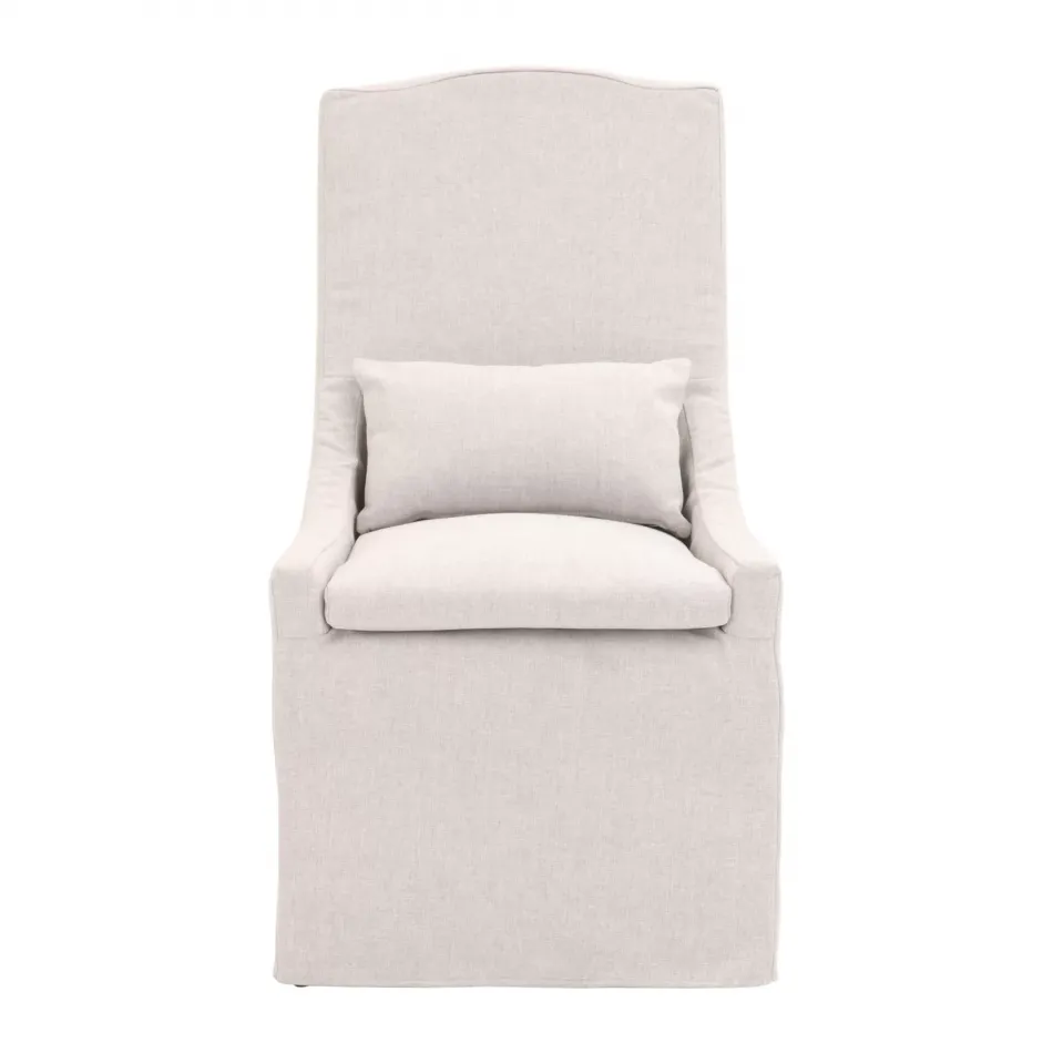 Adele Outdoor Slipcover Dining Chair Performance Blanca, Gray Teak Indoor/Outdoor