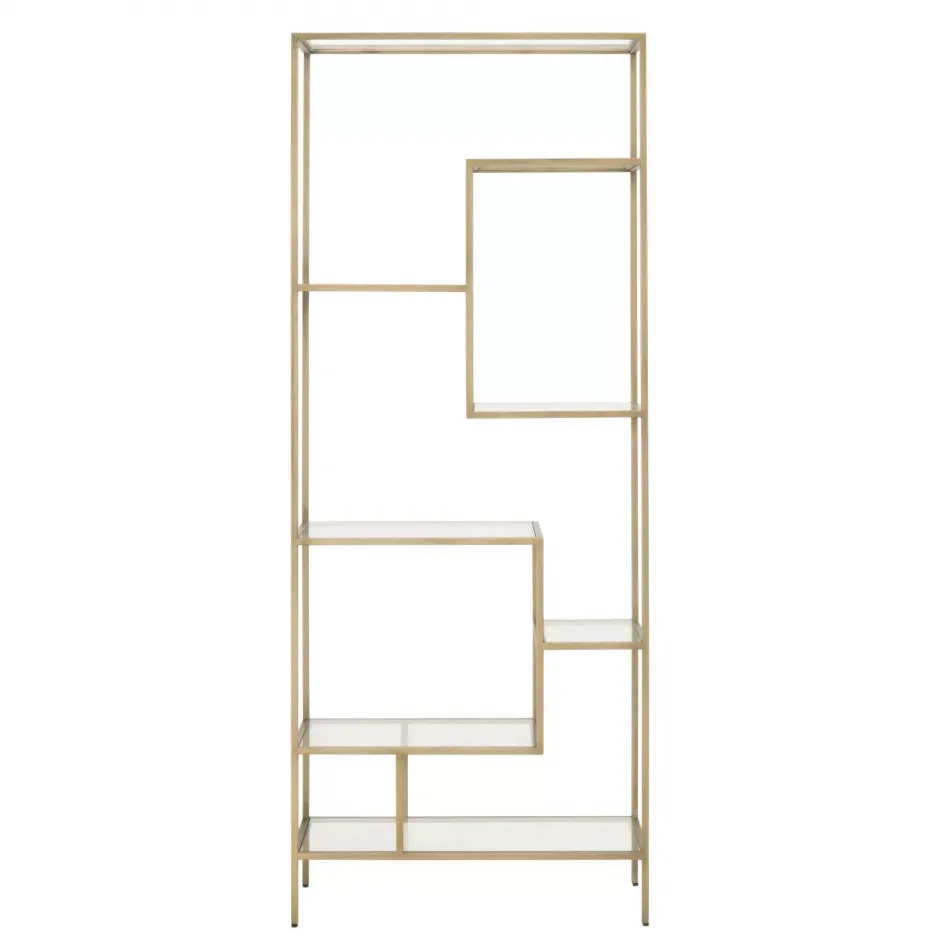 Beakman Bookcase Brass, Clear Glass