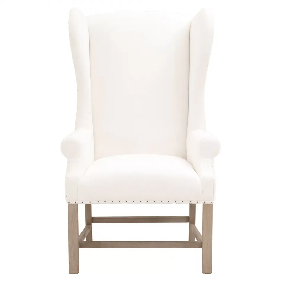 Chateau Arm Chair Performance Bisque French Linen, Natural Gray Ash