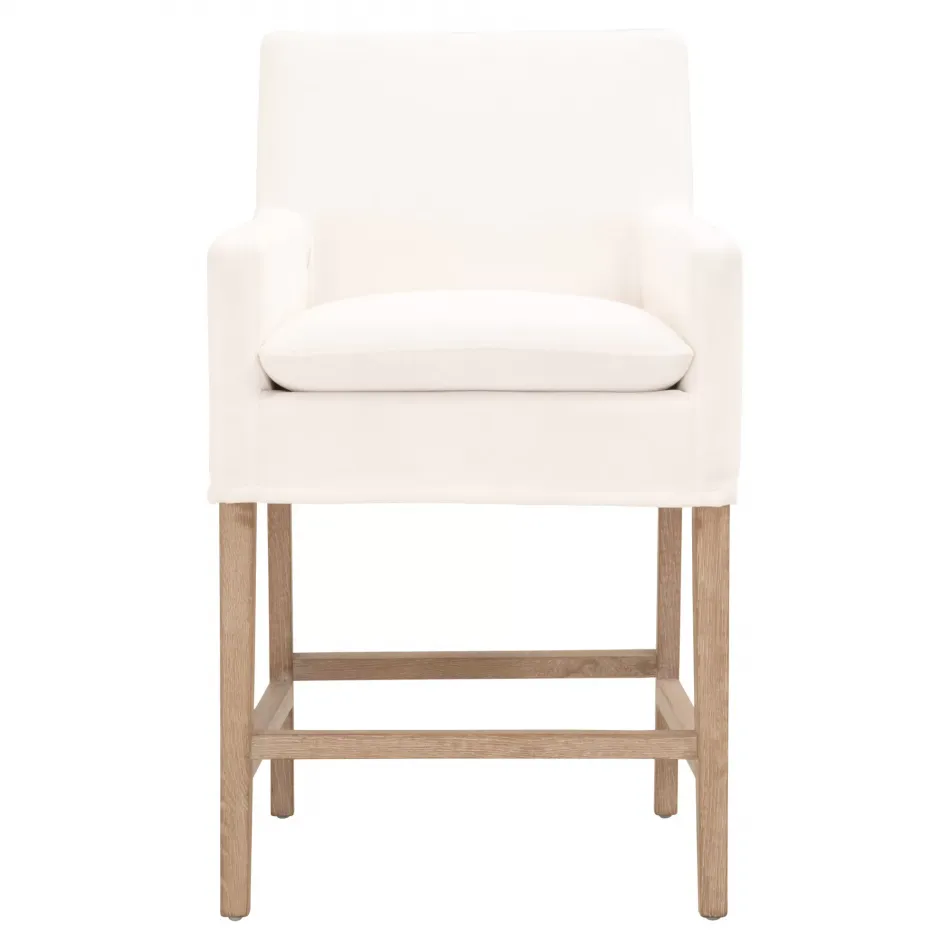 Drake Slipcover Counter Stool Livesmart Peyton-Pearl, Natural Gray Oak