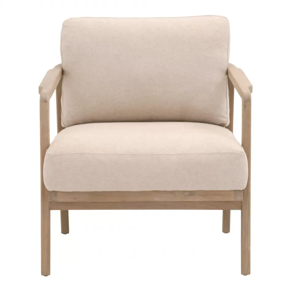 Harbor Club Chair Flax Linen, White Rope, Smoke Gray Oak