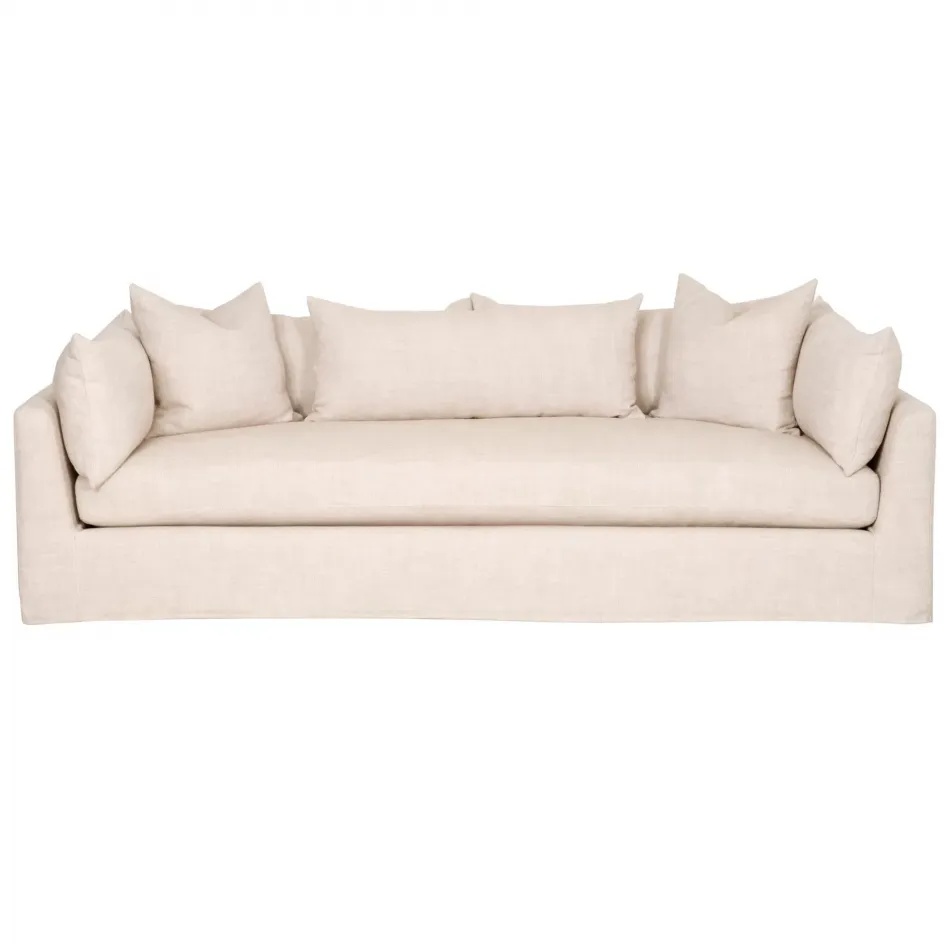 Haven 96" Lounge Slipcover Sofa Bisque, Espresso