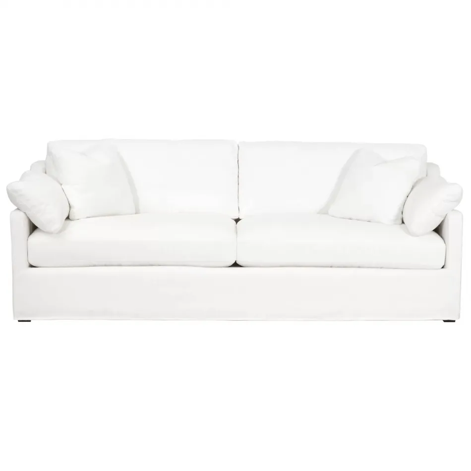 Lena 95" Slope Arm Slipcover Sofa LiveSmart Peyton-Pearl, Espresso