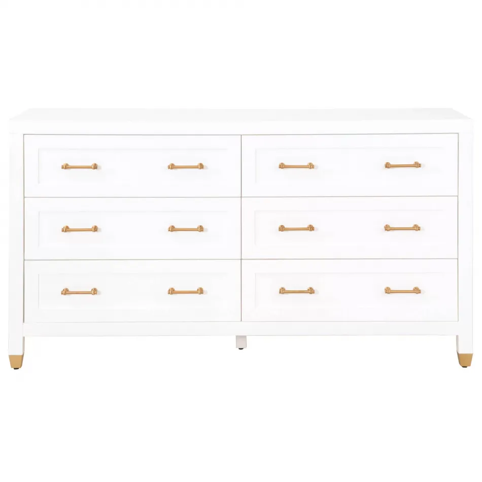 Stella 6-Drawer Double Dresser Matte White
