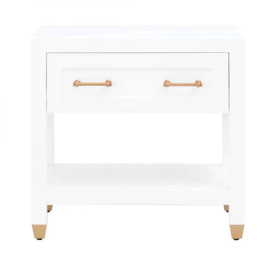 Stella 1-Drawer Nightstand Matte White