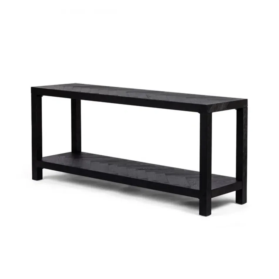 Lamar Console Table Drftd Matte Blck Vnr