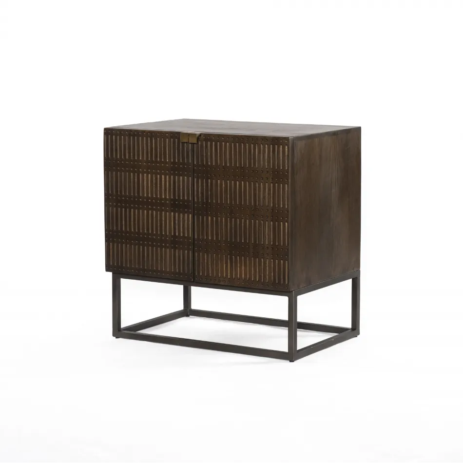 Kelby Cabinet Nightstand Gunmetal