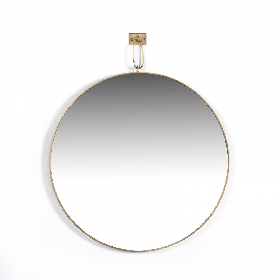 Vina Round Mirror Antique Brass