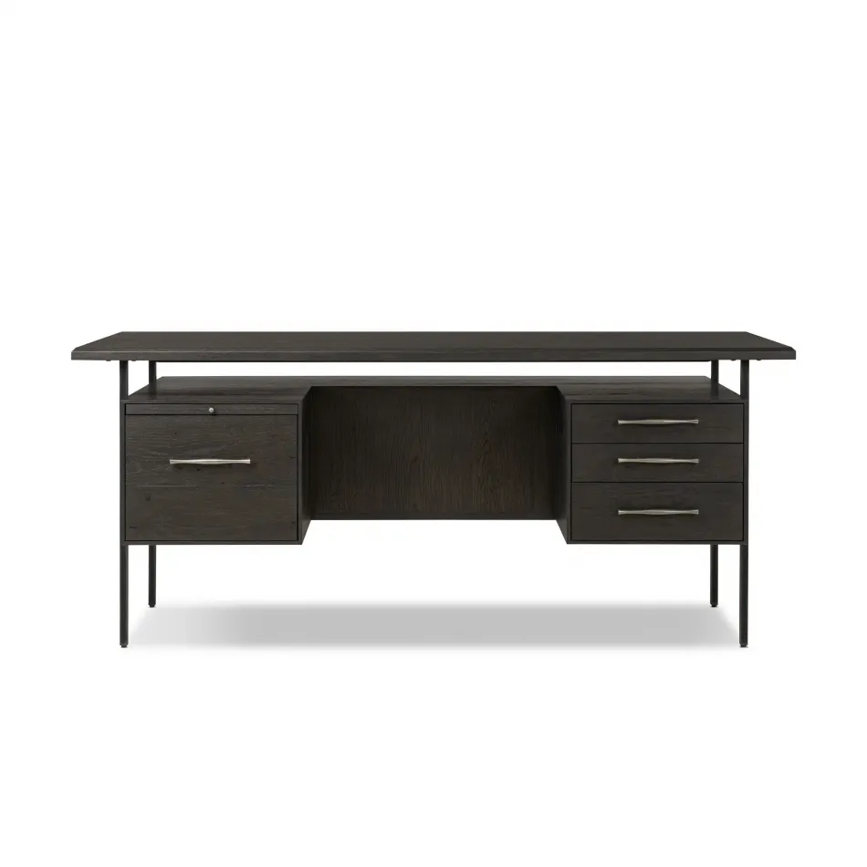 Lauren Desk Charcoal Oak Resawn Veneer Charcoal Oak Veneer