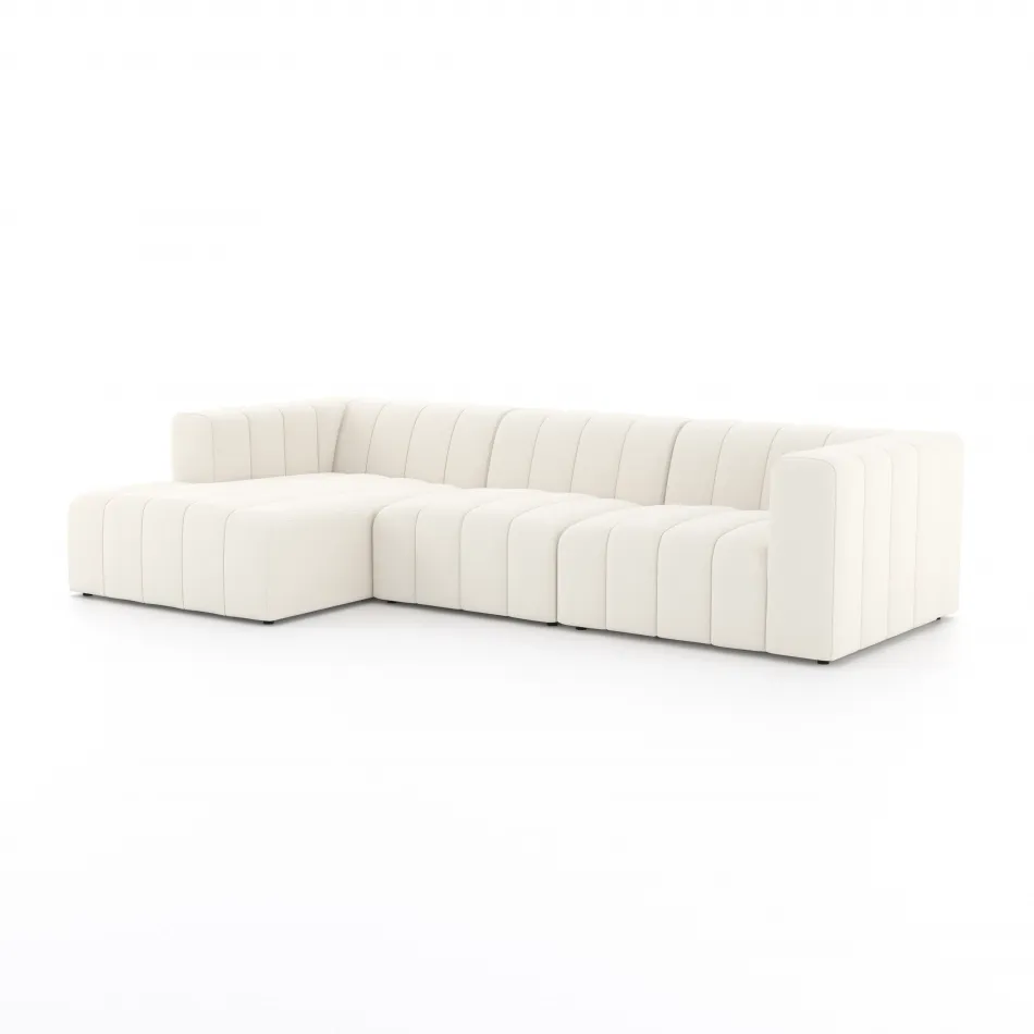 Langham Channeled 3Pc Sectional Left Chaise Fayette Cloud