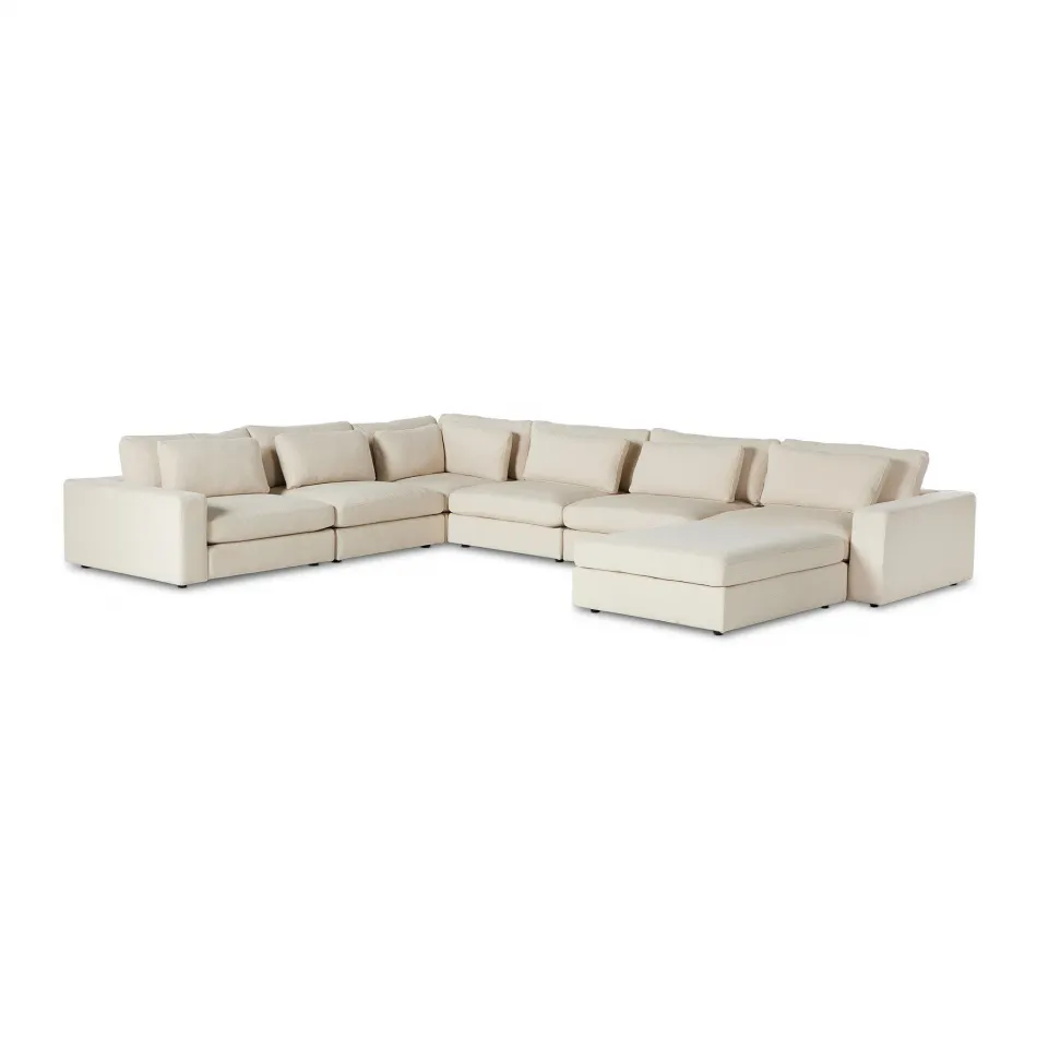 Bloor 6 Pc Sectional with Ottoman Clairmont Sand