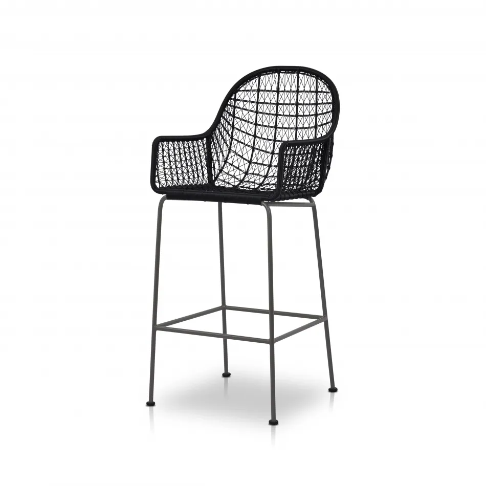 Bandera Outdoor Bar Stool Smoke Black