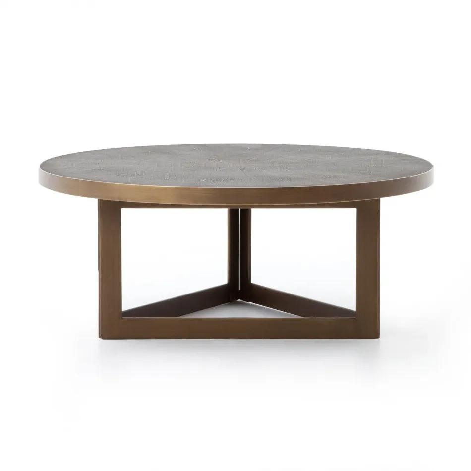 Shagreen Round Coffee Table Grey Shagreen