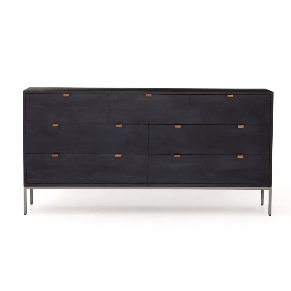 Trey 7-Drawer Dresser Black Wash Poplar