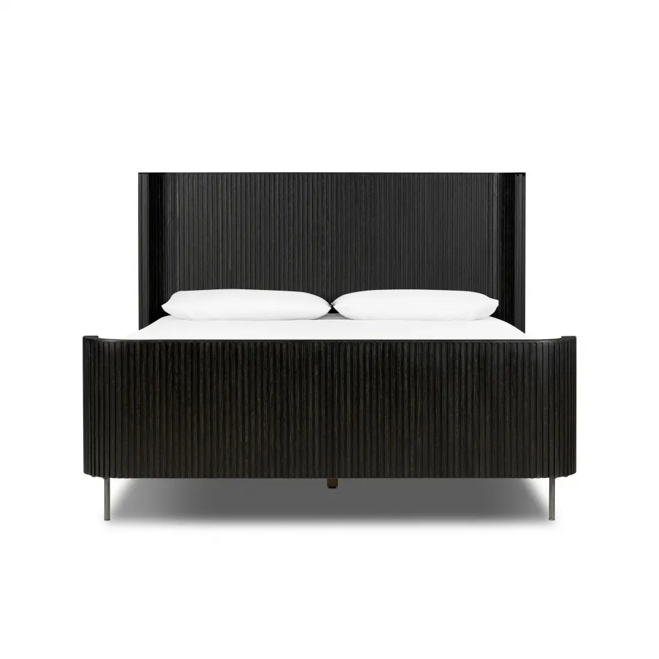 Fletcher Bed Distressed Black Oak