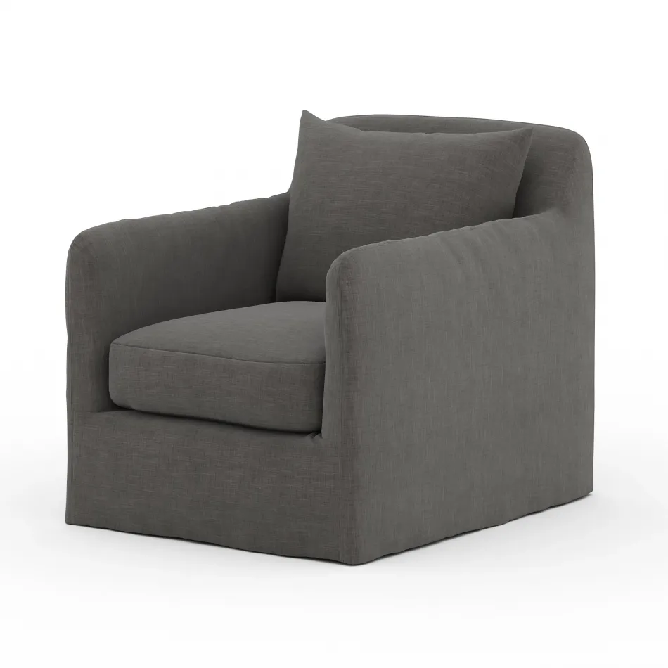 Dade Outdoor Swivel Chair Charcoal