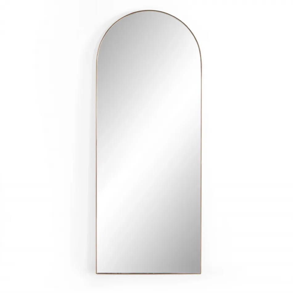 Georgina Rectangular Floor Mirror Polished Brass