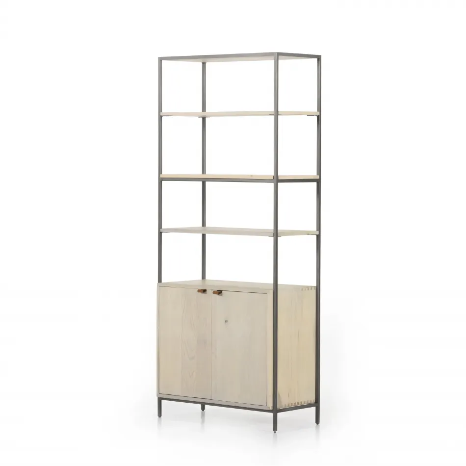 Trey Modular Wide Bookcase Dove Poplar