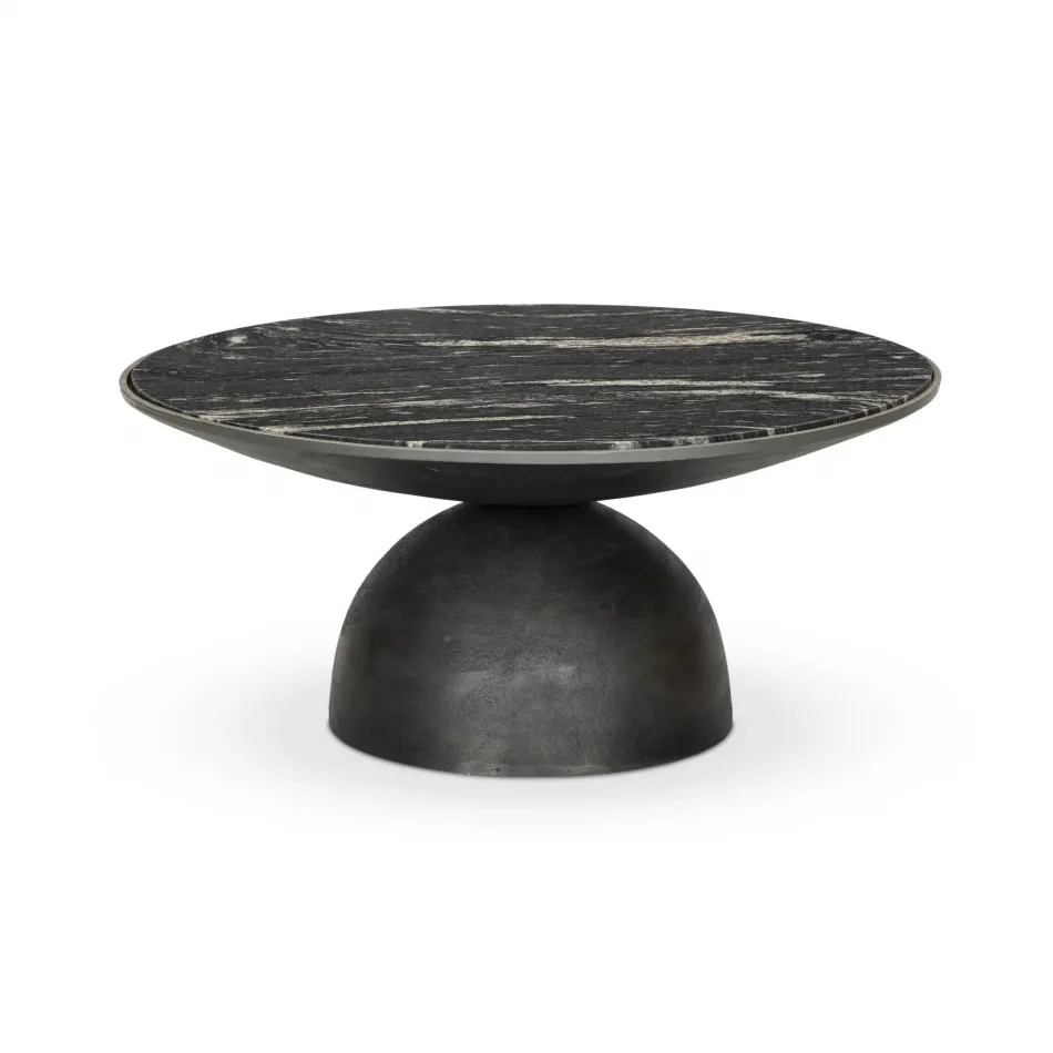 Corbett Coffee Table Polished Black Marble