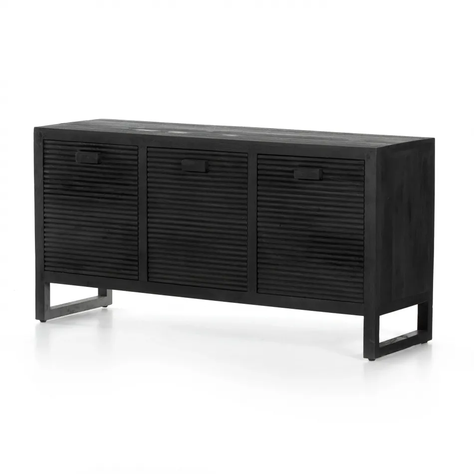 Lorne Media Console Dark Reeded Totem