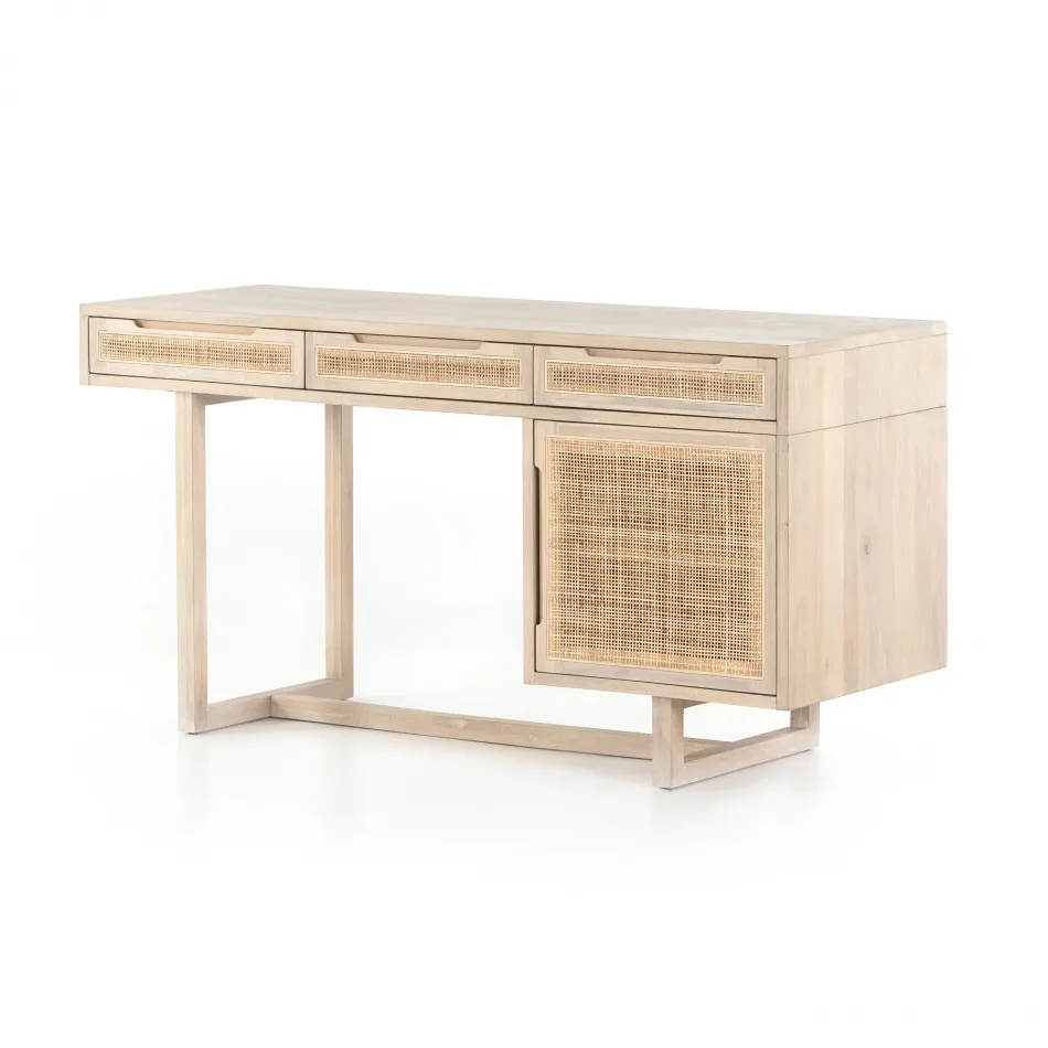 Clarita Desk White Wash Mango