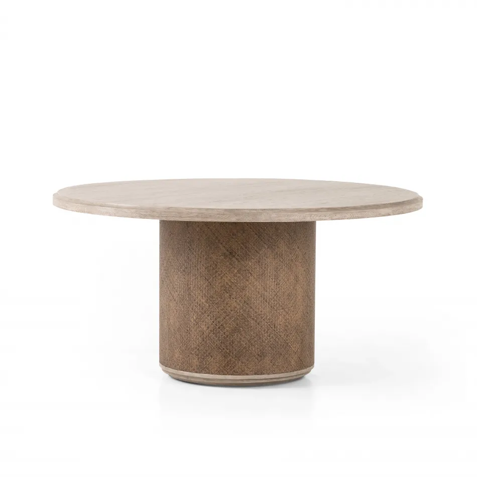 Kiara Round Dining Table Weathered Blonde