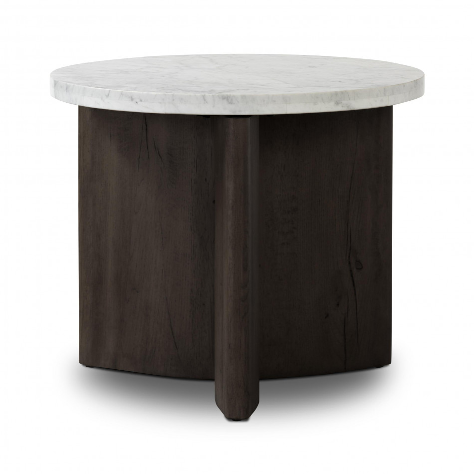 Toli End Table Italian White Marble