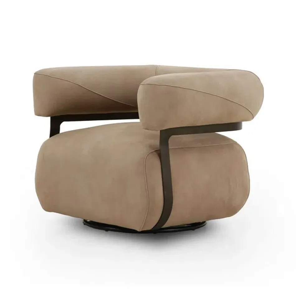 Gareth Swivel Chair Nubuck Silver